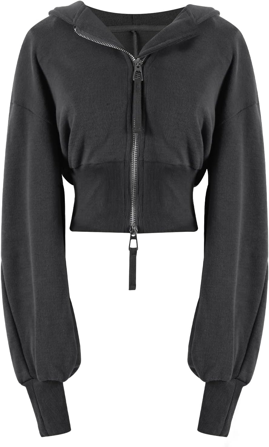 Arssm Cropped Hoodie Women Zip Up Long Sleeve Sweatshirts Casual Fashion Hooded Workout Jacket Crop Top