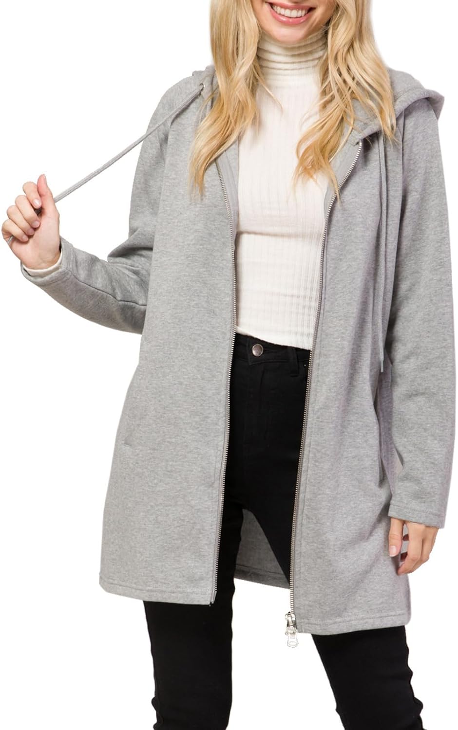 Design by Olivia Women's Casual Oversized Loose Fit Zip Up Pullover Hoodie Tunic Sweatshirt Jacket Fall Outfits (S-3X)