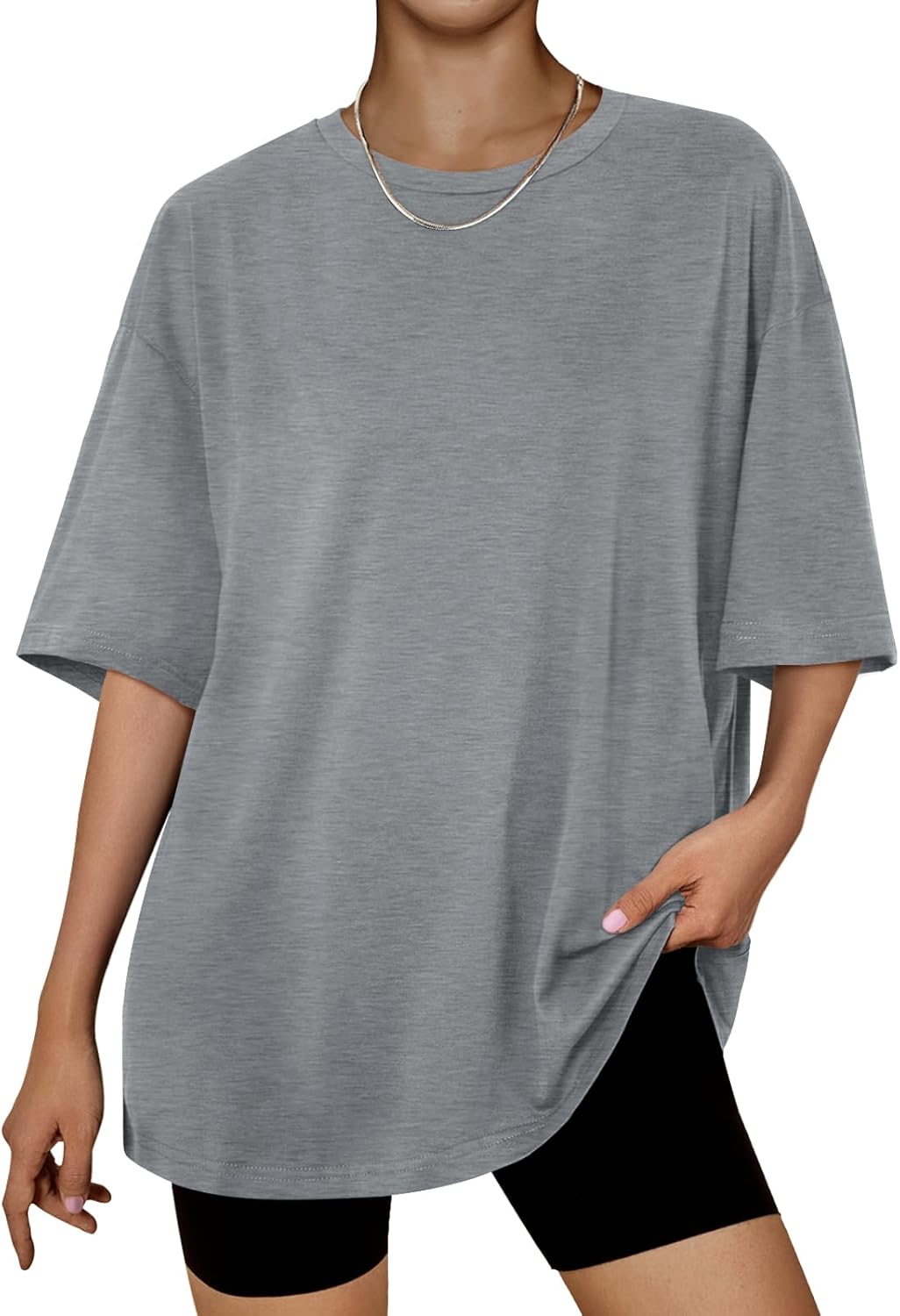 Trendy Queen Womens Oversized Summer T Shirts Plus Size Batwing Cute Casual Tops Short Sleeves Fashion Workout Clothes