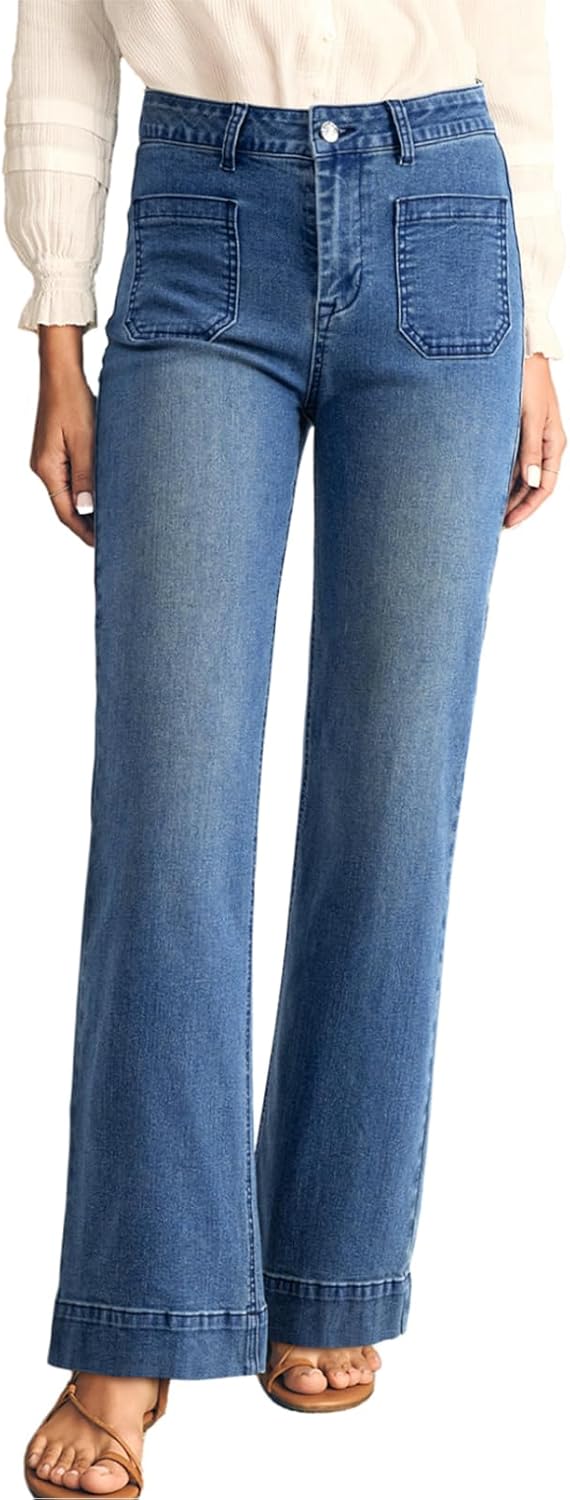 Astylish Women's Wide Leg Jeans High Waisted Stretchy Straight Leg Jeans Loose Trendy Denim Pants with Pocket