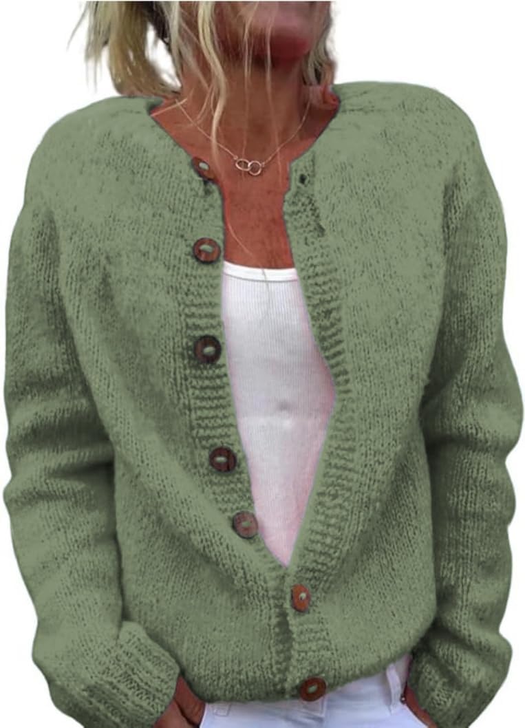 Women's Funny Fall Winter Animal Floral Christmas Tree Long Sleeve Button Knit Cardigan Sweater