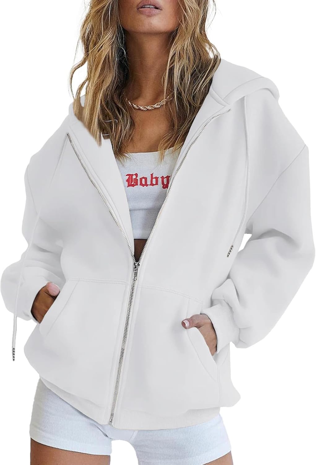 PRETTYGARDEN Women's 2025 Zip Up Y2K Hoodies Casual Long Sleeve Sweatshirts Fall Spring Track Jackets with Pockets