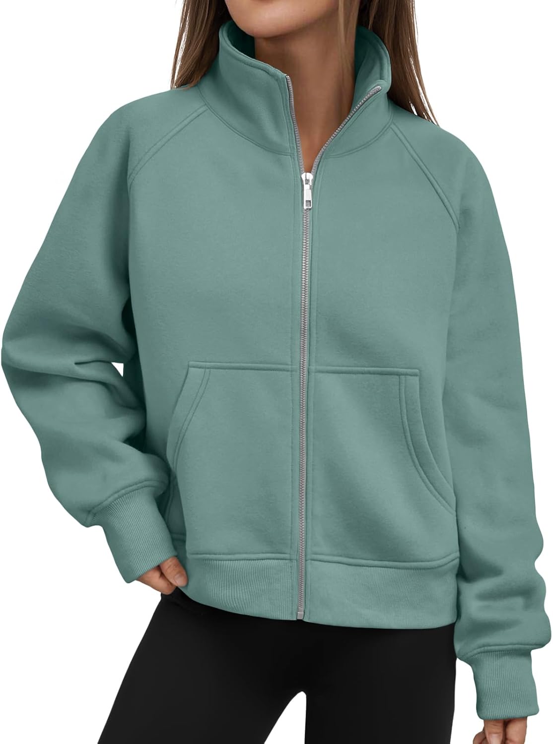 Trendy Queen Womens Sweatshirts Zip Up Hoodies Cropped Crewneck Pullover Casual Jackets Y2k Clothes Fall Fashion Outfits 2025