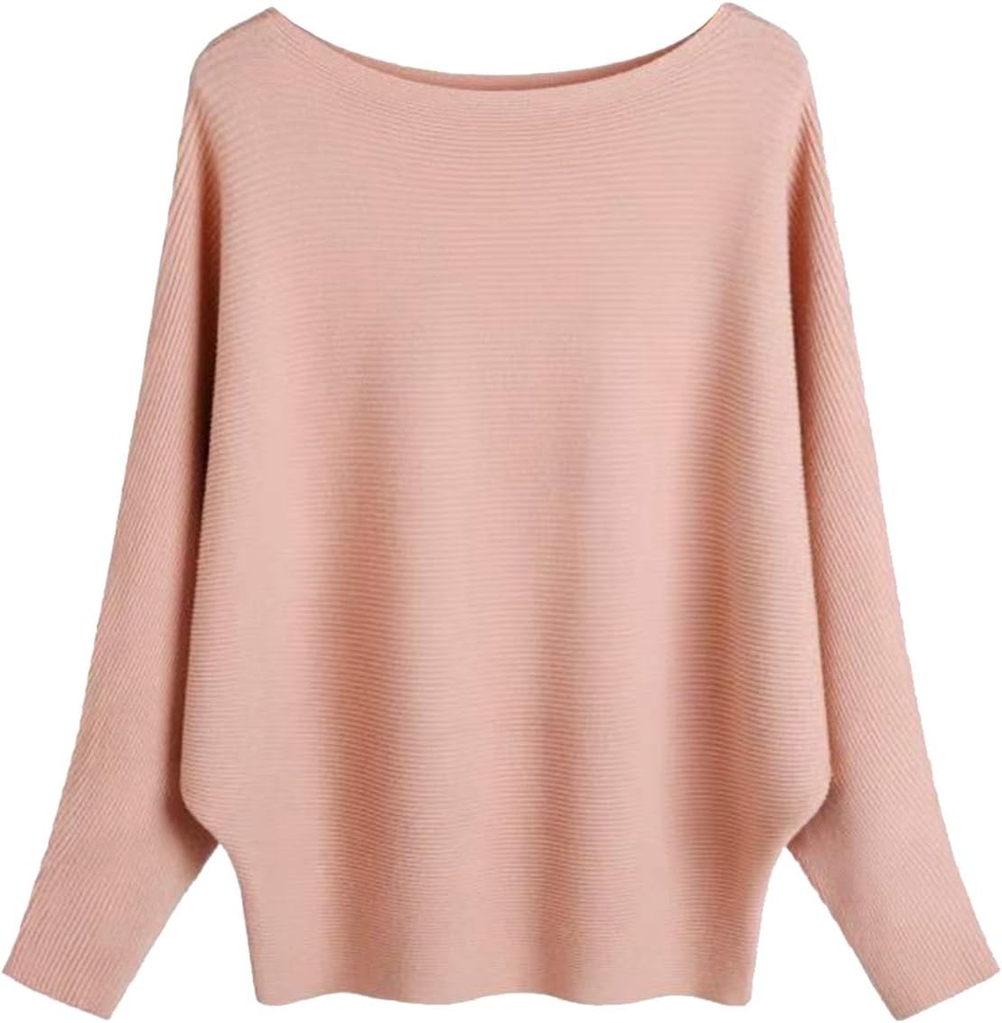 GABERLY Boat Neck Batwing Sleeves Dolman Knitted Sweaters and Pullovers Tops for Women