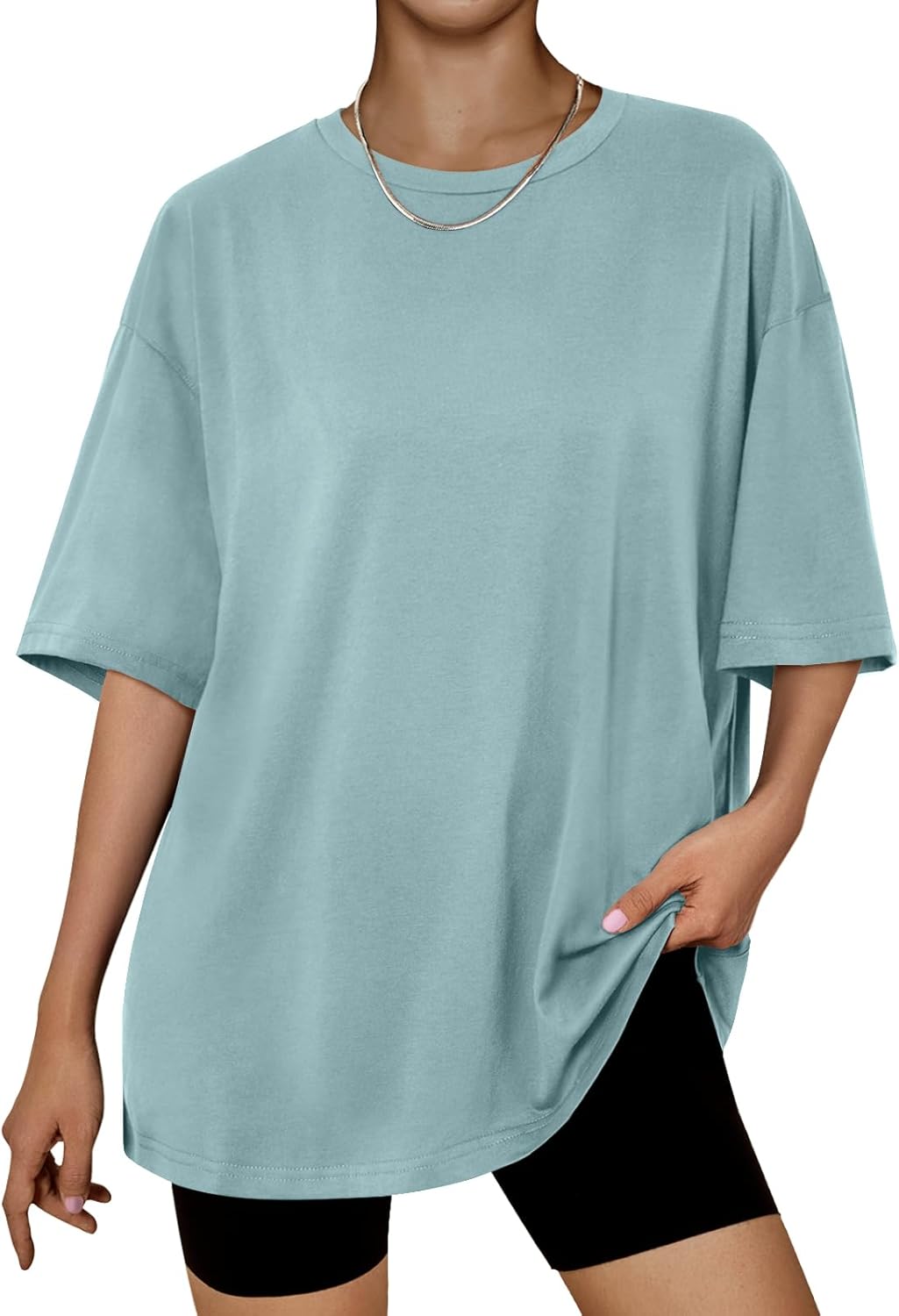 Trendy Queen Womens Oversized Summer T Shirts Plus Size Batwing Cute Casual Tops Short Sleeves Fashion Workout Clothes