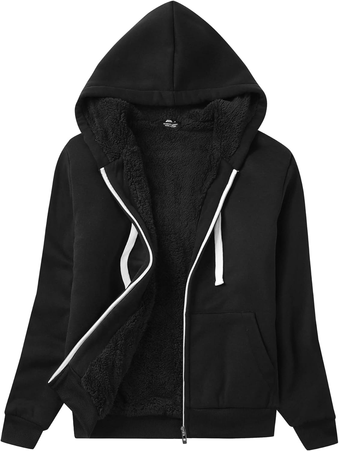 SWISSWELL Hoodies for Women Winter Fleece Sweatshirt - Full Zip Up Thick Sherpa Lined Hooded Jacket