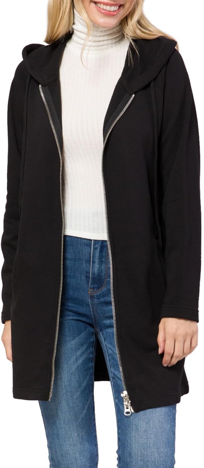 Design by Olivia Women's Casual Oversized Loose Fit Zip Up Pullover Hoodie Tunic Sweatshirt Jacket Fall Outfits (S-3X)