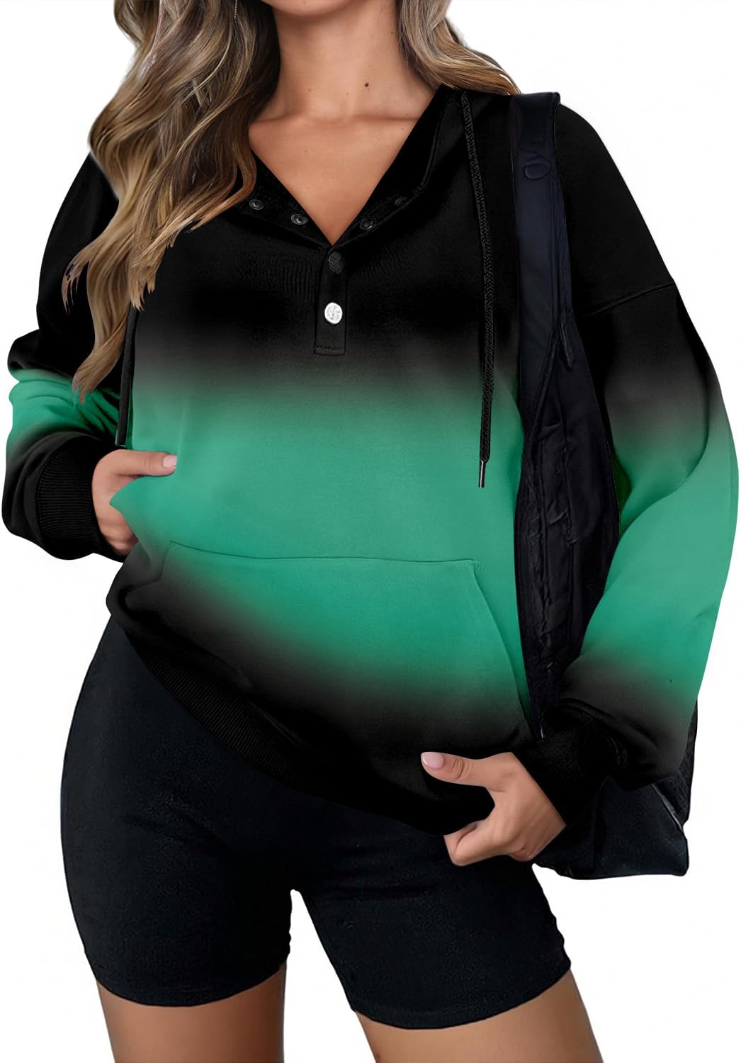 VIEACTIVEWEAR Hoodie for Women Tie Dye Sweatshirt Button Down Tops Casual Long Sleeve Oversize Pullover