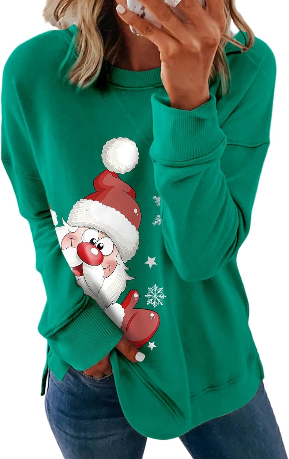 Dokotoo Women's Casual Crew Neck Sweatshirt Loose Soft Long Sleeve Pullover Tops