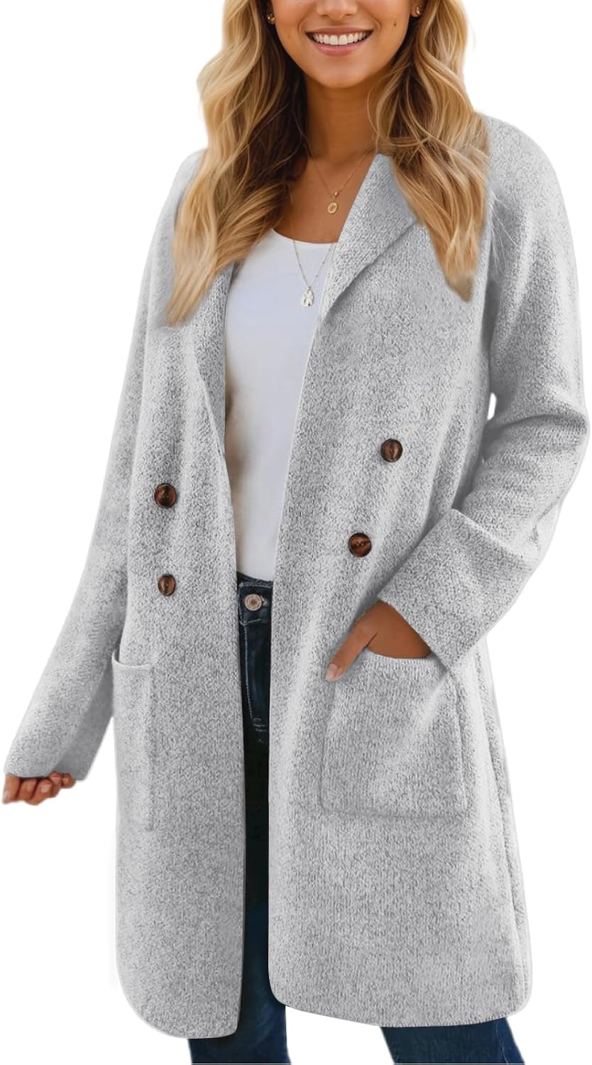 CiCiBird Women Fall Long Cardigan Sweater Trendy Knit Jacket Coat Dressy Blazer Coatigan