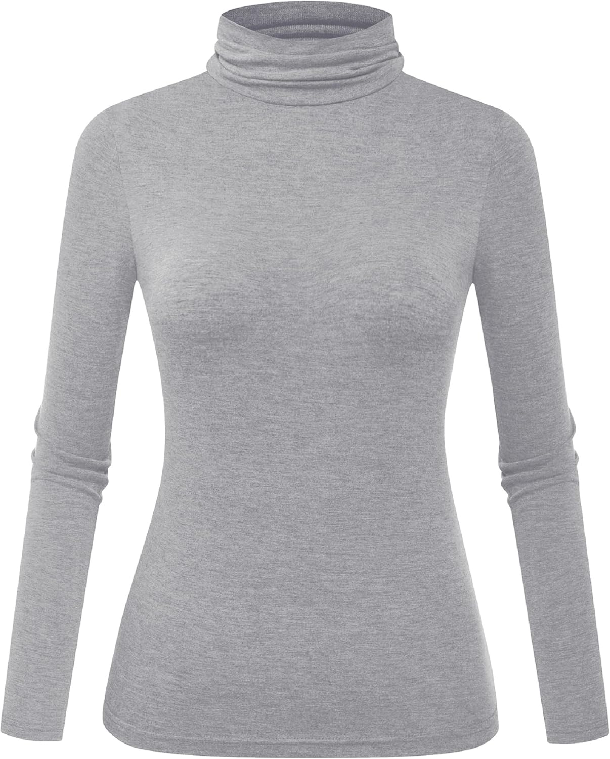 Herou Womens Long Sleeve Turtleneck Slim Fitted Lightweight Casual Active Layer Tops Shirts