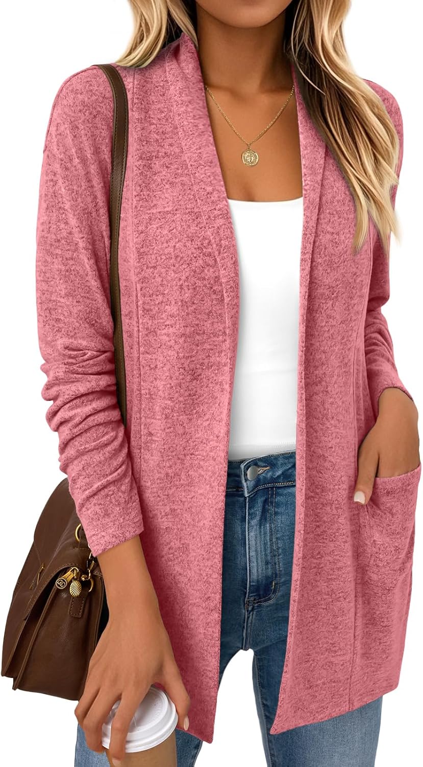 LILLUSORY Cardigan Sweaters for Women Lightweight Open Front Cardigans Casual Loose 2025 Fall Sweater with Pockets