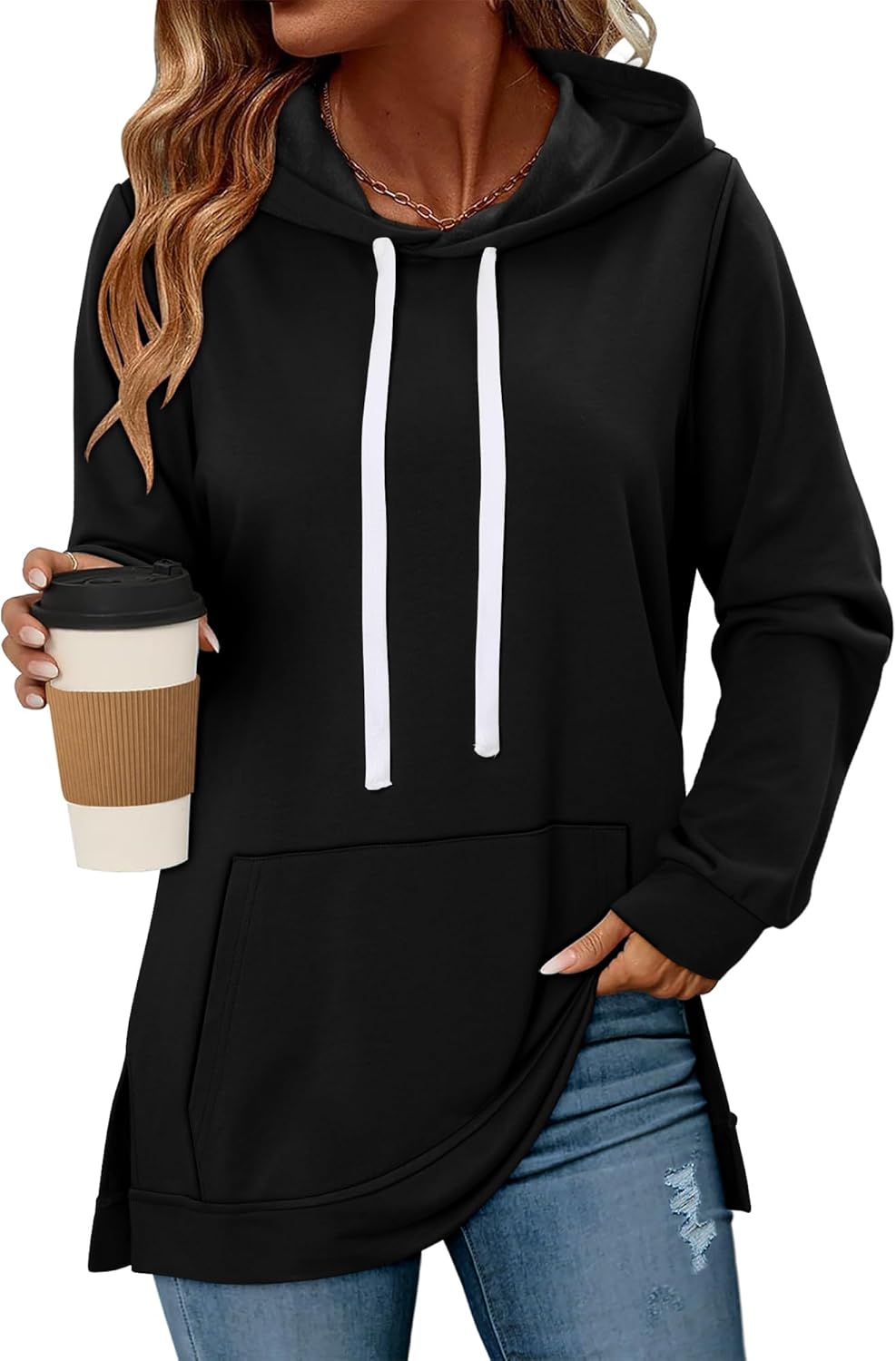 KISSMODA Womens Casual Hoodies Long Sleeve Sweatshirts Comfy Pullover Fleece Sweaters Winter Fall Outfits Fashion Clothes