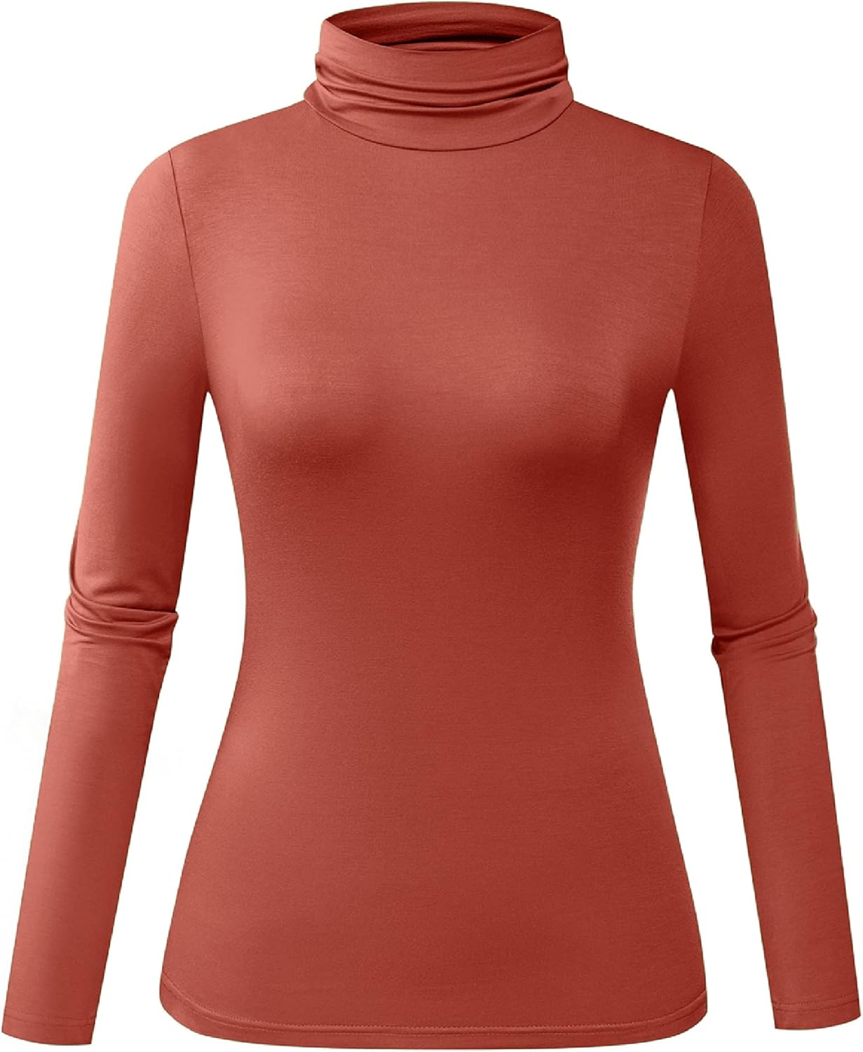 Herou Womens Long Sleeve Turtleneck Slim Fitted Lightweight Casual Active Layer Tops Shirts