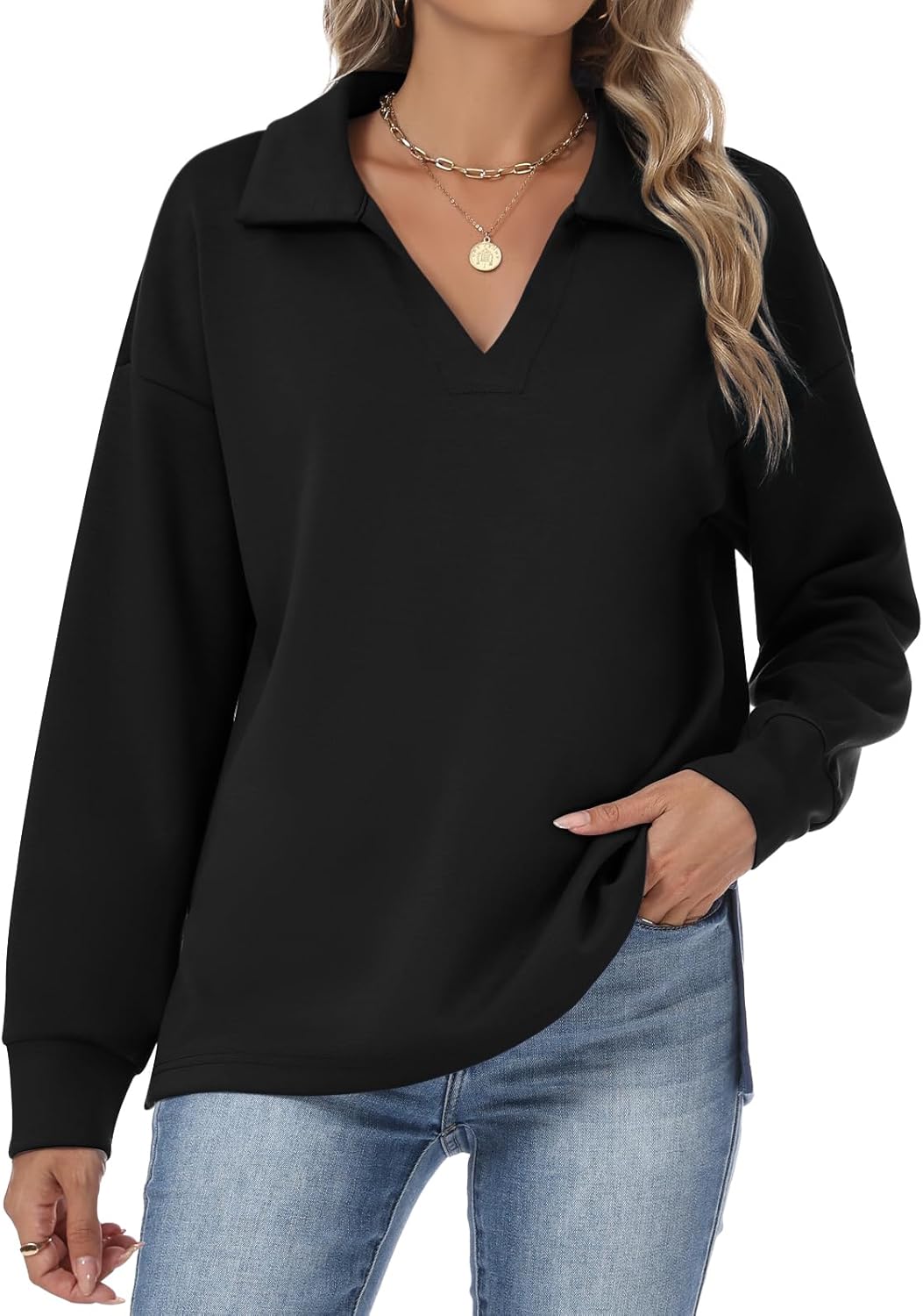 Womens Sweatshirts Airlayer Tunic Tops Long Sleeve Hoodies V Neck Loose Pullover Sweaters 2025 Fall Fashion Outfits