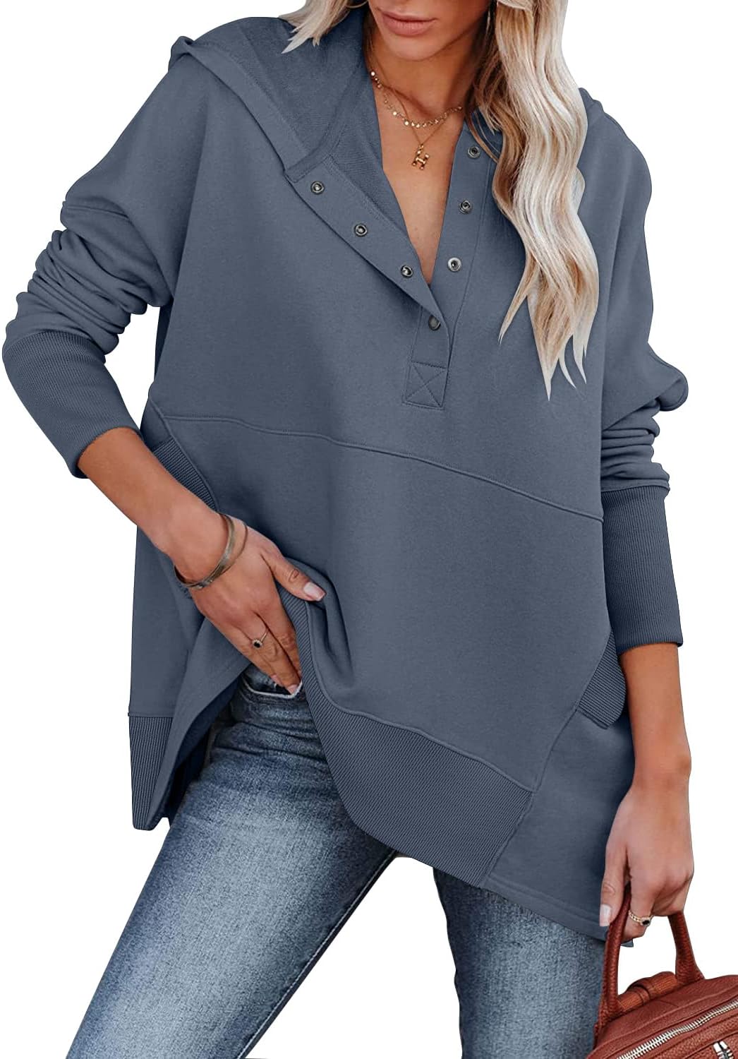 onlypuff Oversized Pulllover Hoodies for Women Fall Fashion Sweatshirts Teen Girls Hooded Tunic Tops