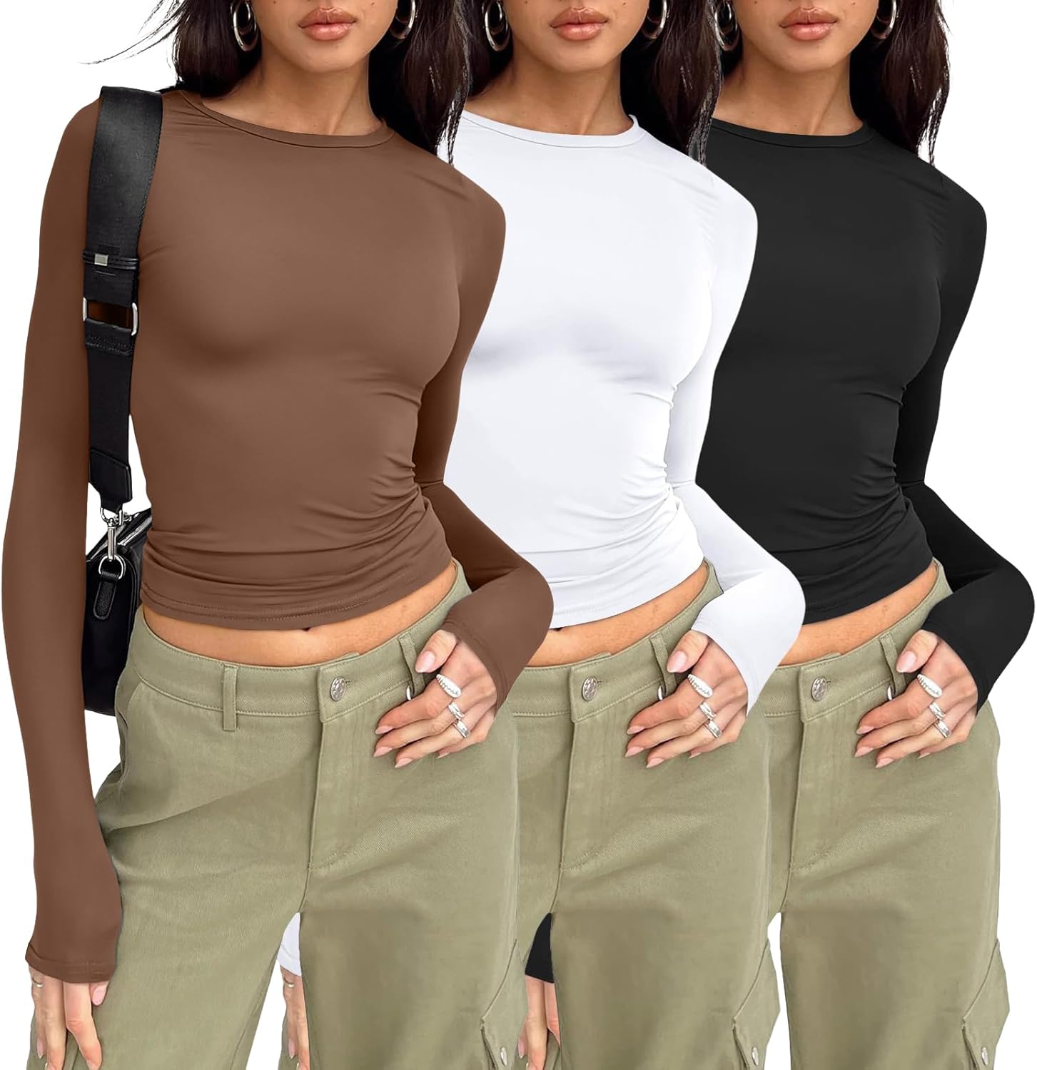 AUTOMET 3 Pack Womens Long Sleeve T Shirts Fall Fashion Basic Going Out Crop Tops Slim Fitted Winter Clothes 2025