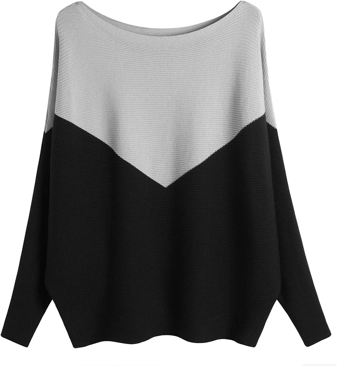 GABERLY Boat Neck Batwing Sleeves Dolman Knitted Sweaters and Pullovers Tops for Women