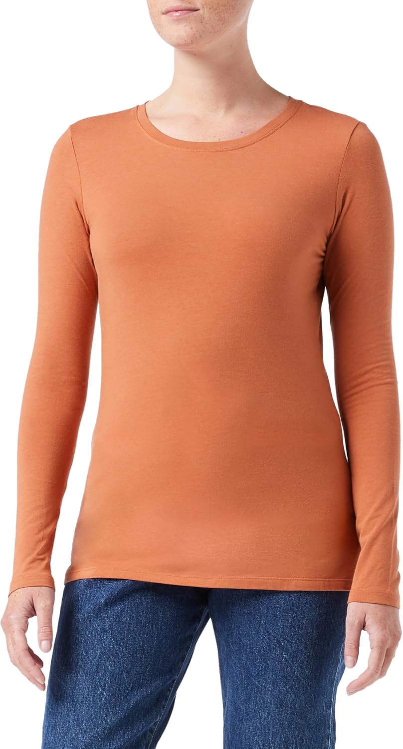 Amazon Essentials Womens Regular-Fit Long-Sleeve Crewneck T-Shirt (Available in Plus Size)