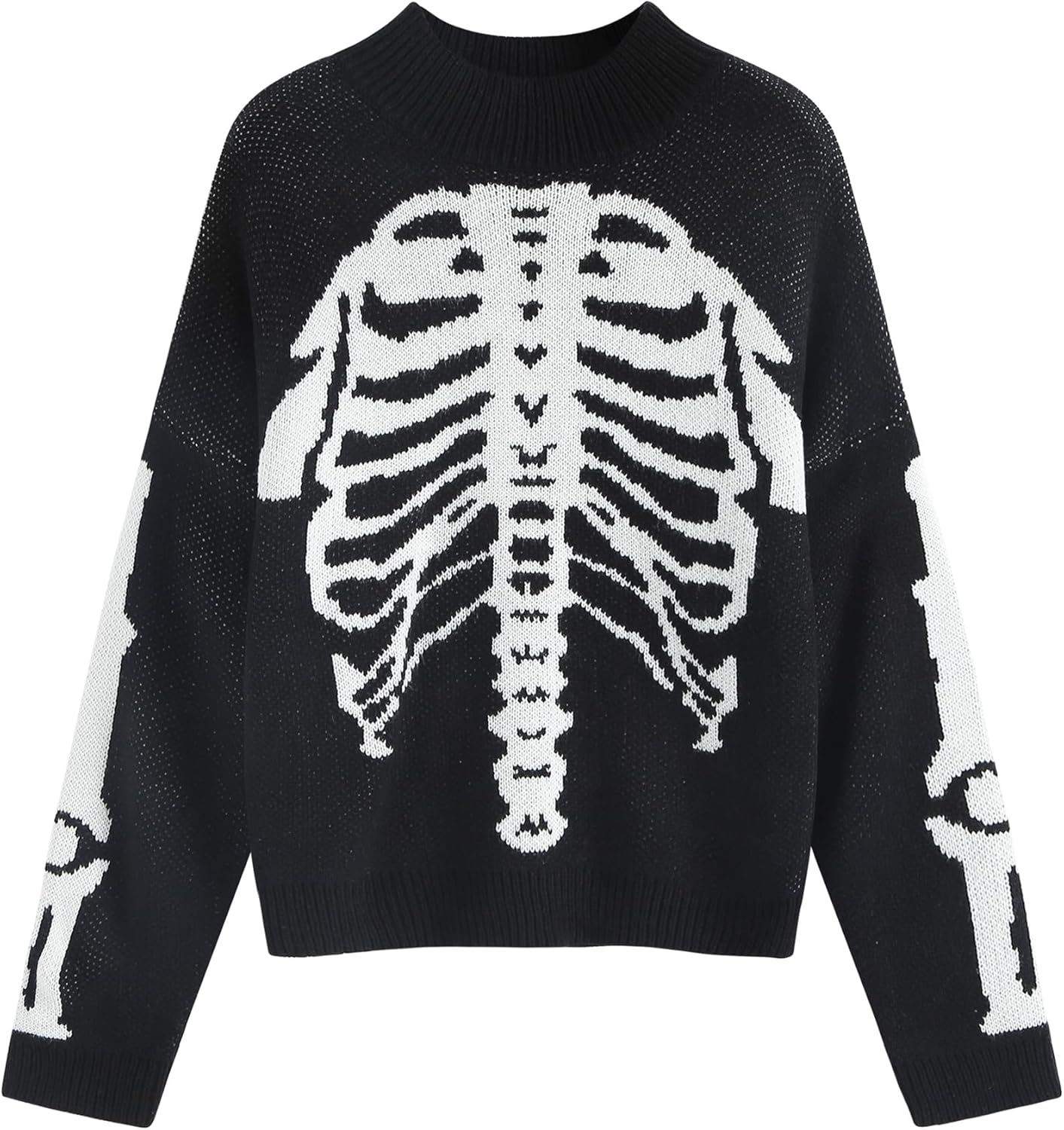 ZAFUL Women's Cropped Turtleneck Sweater Lantern Sleeve Ribbed Knit Pullover Sweater Jumper