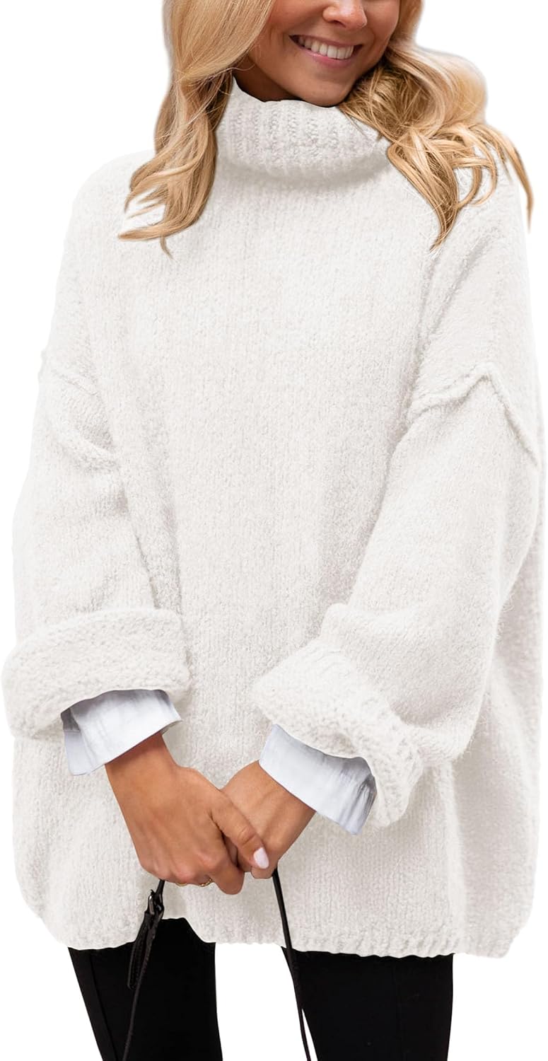 PRETTYGARDEN Oversized Sweaters for Women 2025 Chunky Turtleneck Sweater Fall Clothes Long Sleeve Tops Winter Clothing