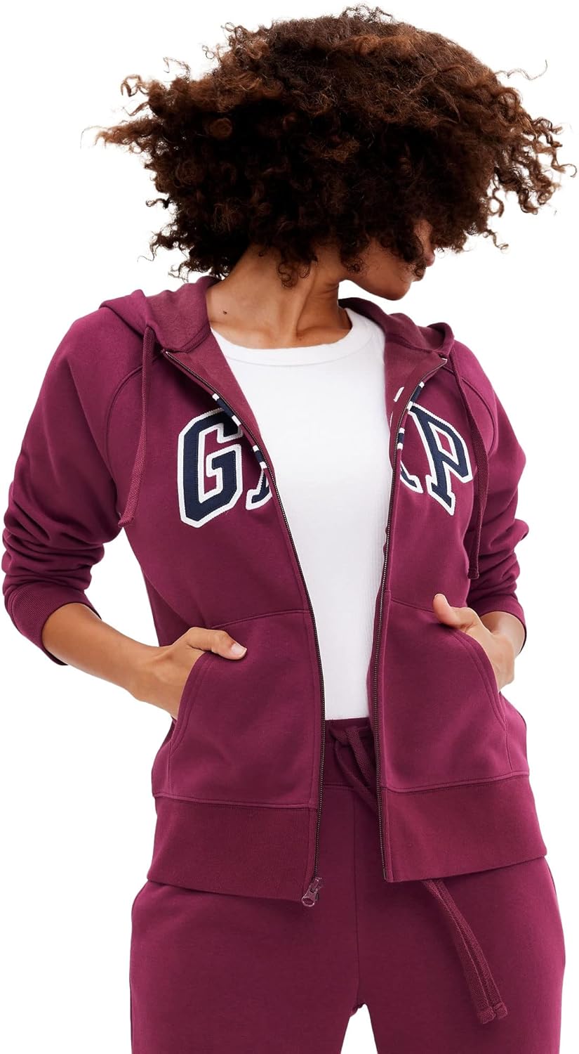 GAP womens Logo Hoodie Hooded Full Zip Sweatshirt