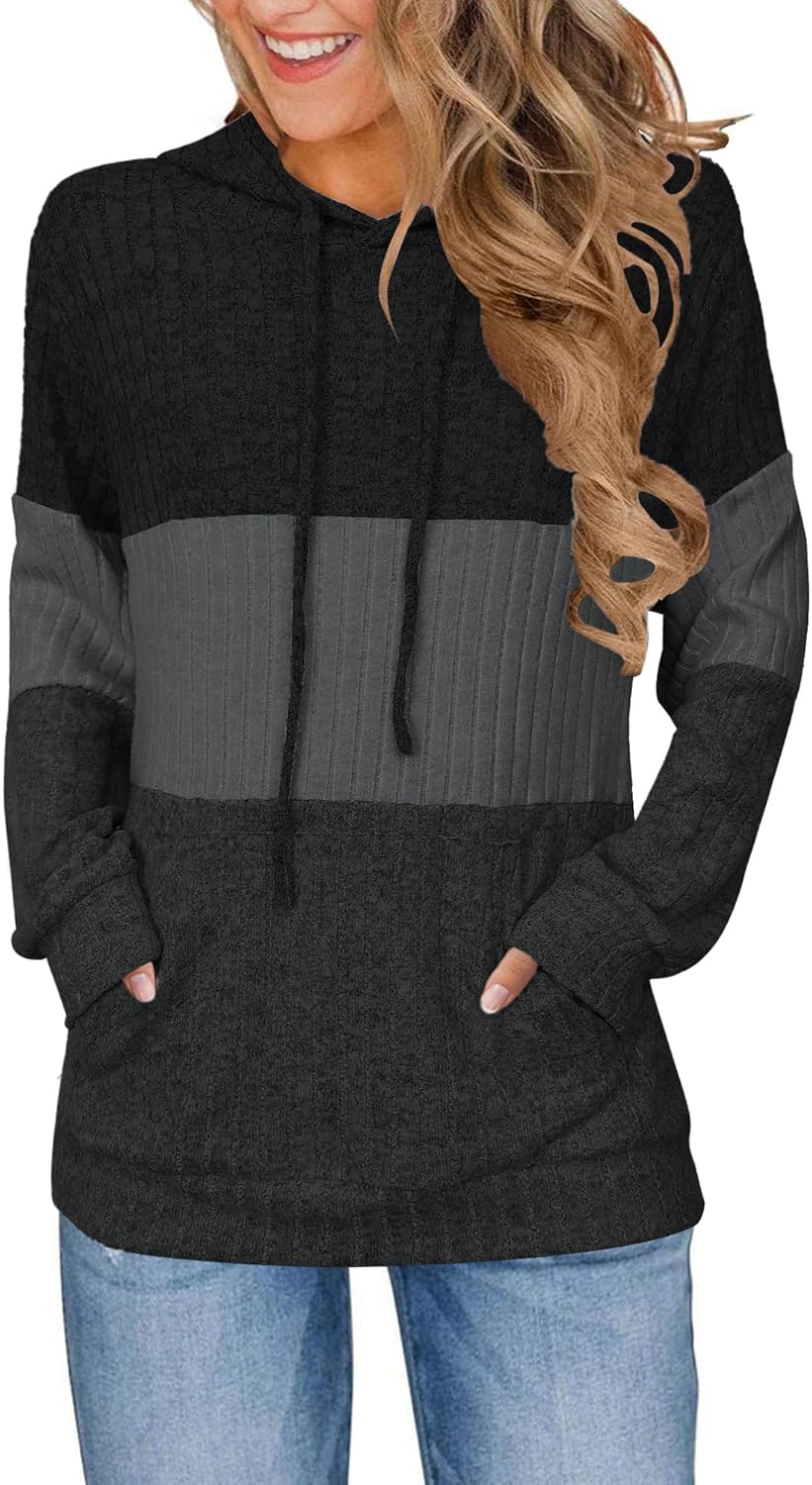 Hoodies for Women Casual Long Sleeve Drawstring Loose Fit Pullover Sweaters Tops for Women Trendy 2025 Fall Fashion