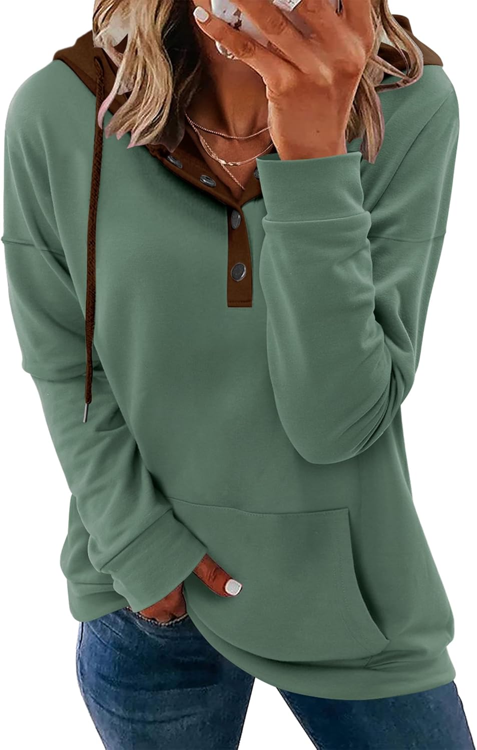 VIEACTIVEWEAR Hoodie for Women Tie Dye Sweatshirt Button Down Tops Casual Long Sleeve Oversize Pullover