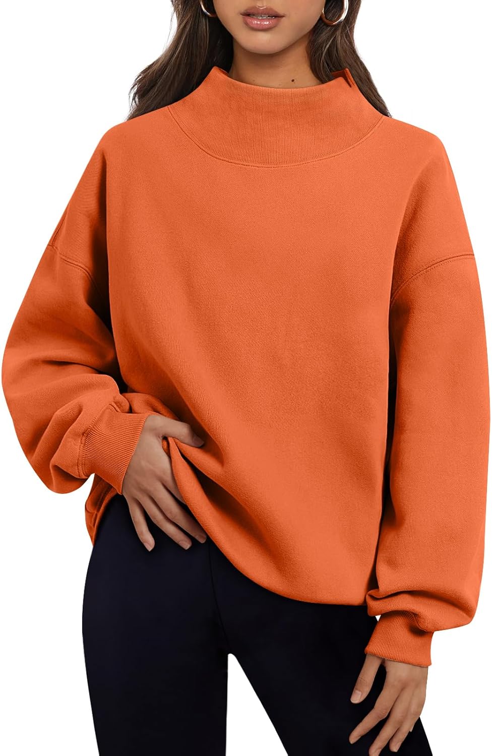 Trendy Queen Womens Oversized Sweatshirts Turtleneck Pullover Long Sleeve Hoodies Tops Fall Fashion Outfits 2025 Clothes