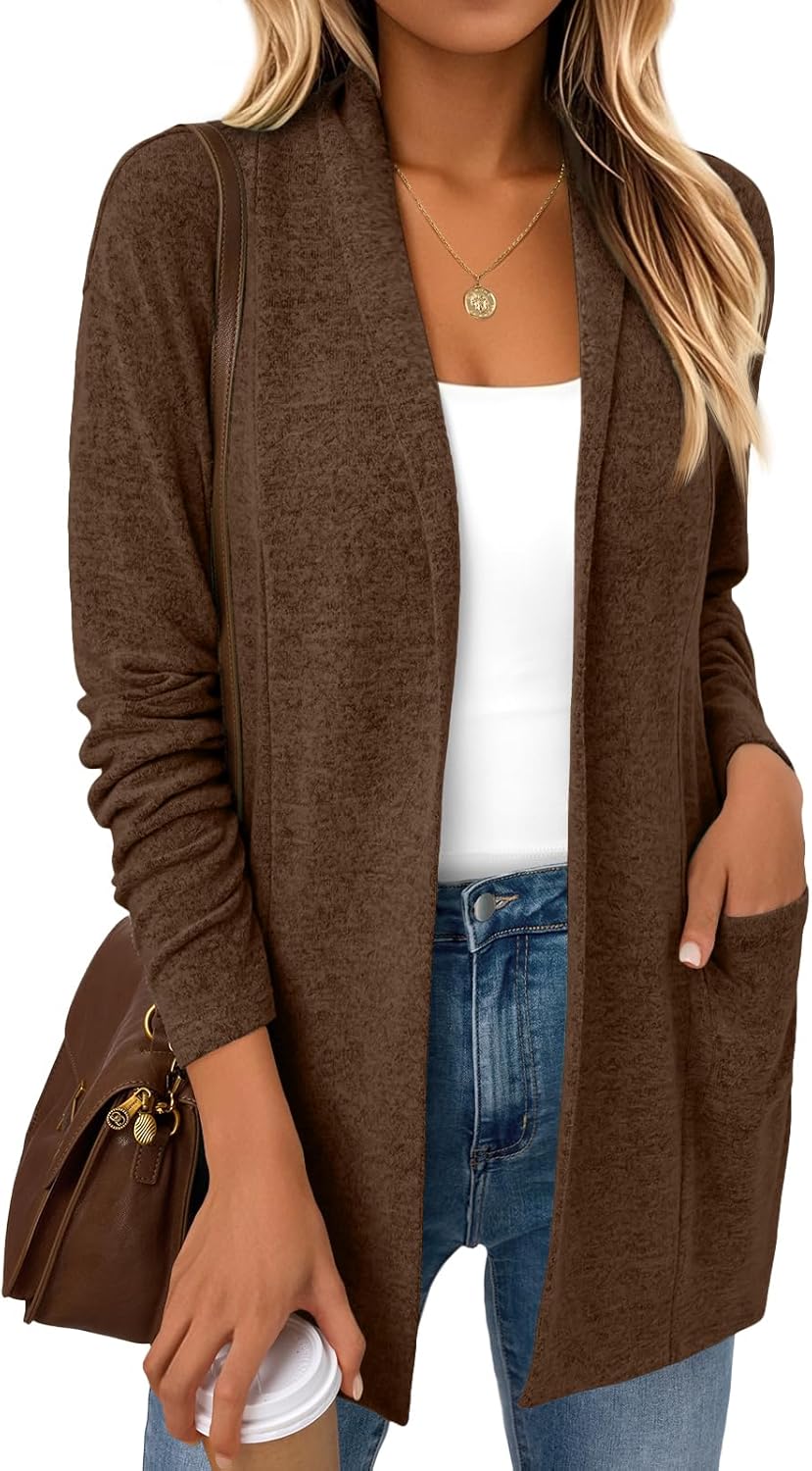 LILLUSORY Cardigan Sweaters for Women Lightweight Open Front Cardigans Casual Loose 2025 Fall Sweater with Pockets