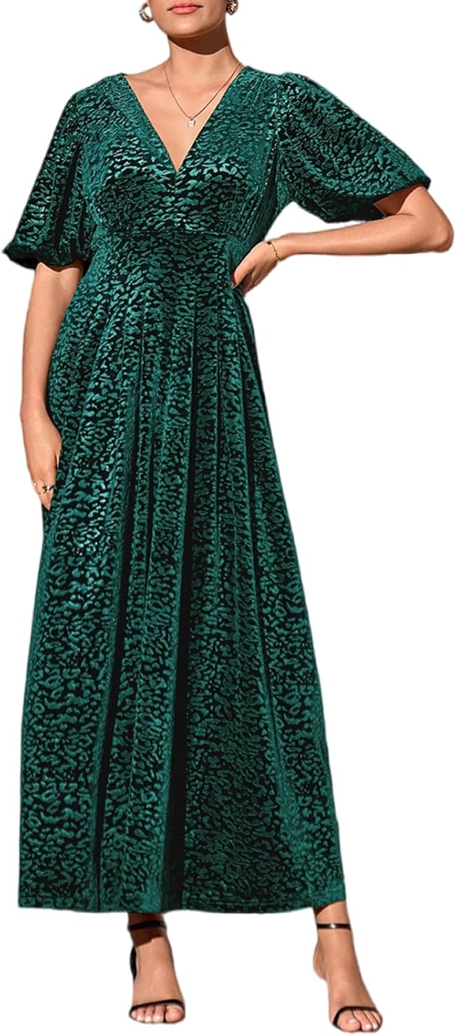 Sissyaki Women's Velvet Formal Dresses for Wedding Guest 2025 Fall Winter Dress