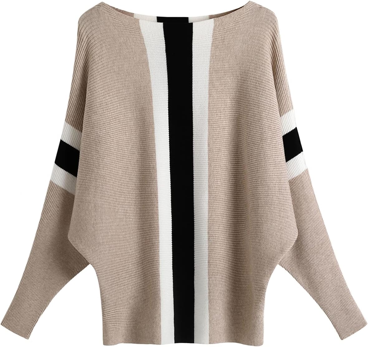 GABERLY Boat Neck Batwing Sleeves Dolman Knitted Sweaters and Pullovers Tops for Women