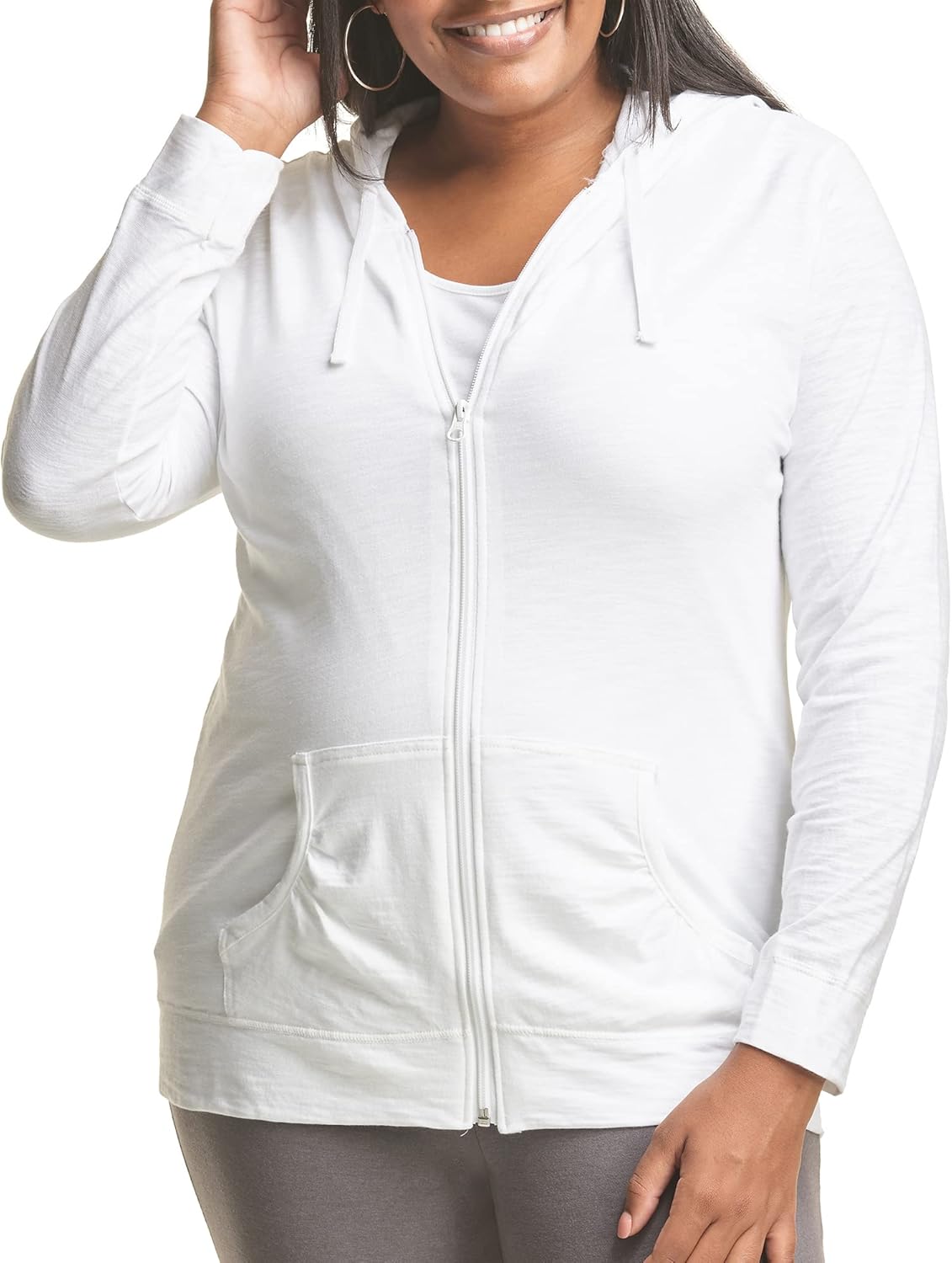 Just My Size Women's Full Zip Jersey Hoodie