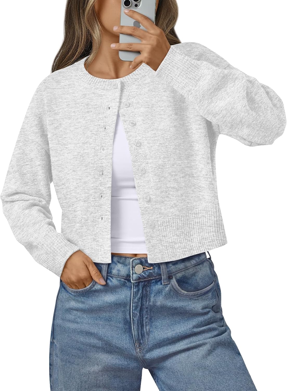 LILLUSORY Womens Cropped Cardigan Sweaters Lightweight Fall Crop Cotton Knit Y2k Outfits Fashion Button Up Clothes 2025