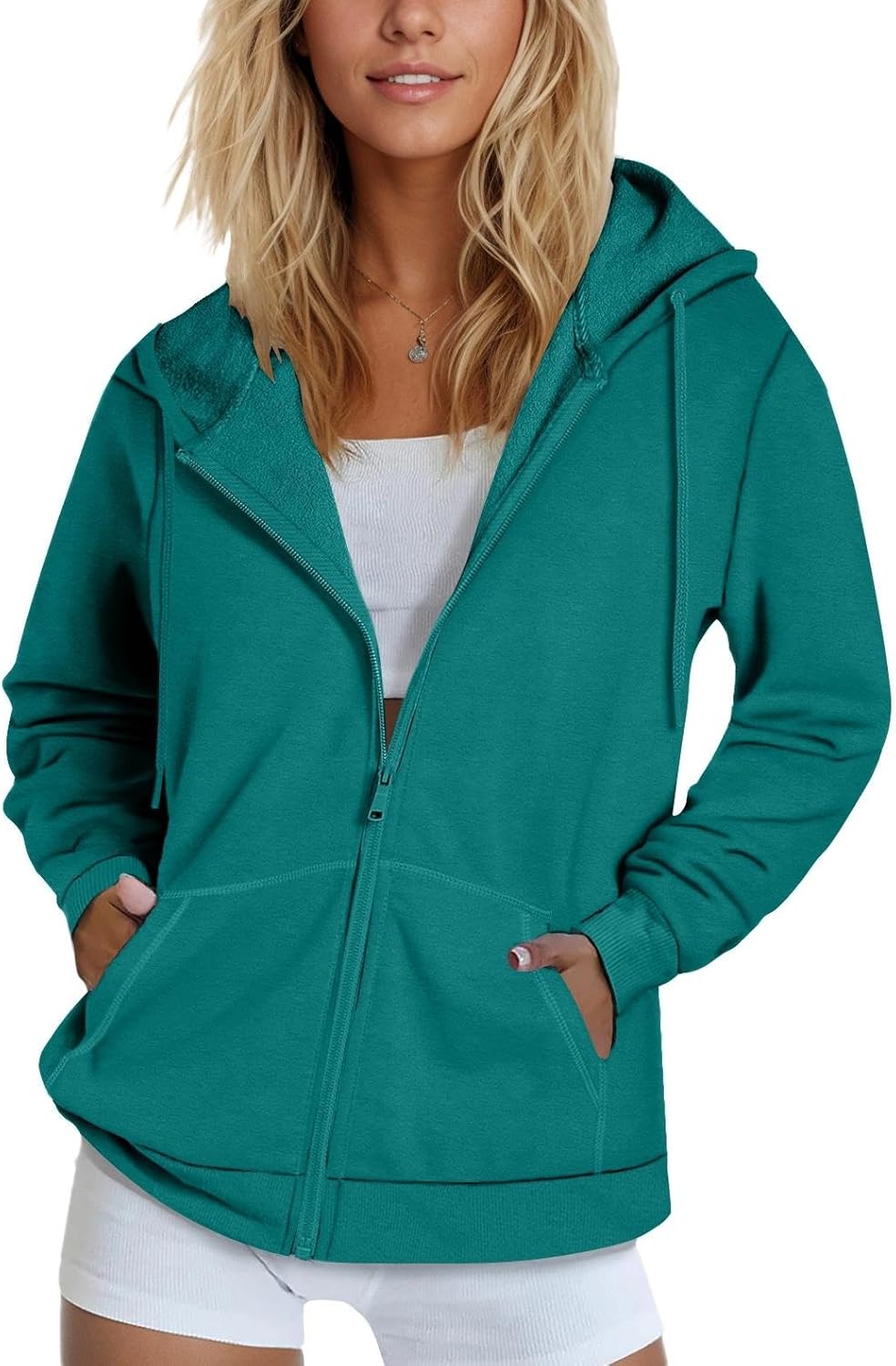 SMENG Womens Zip Up Hoodies Long Sleeve Fit Hooded Sweatshirts 2025 Casual Lightweight Jacket