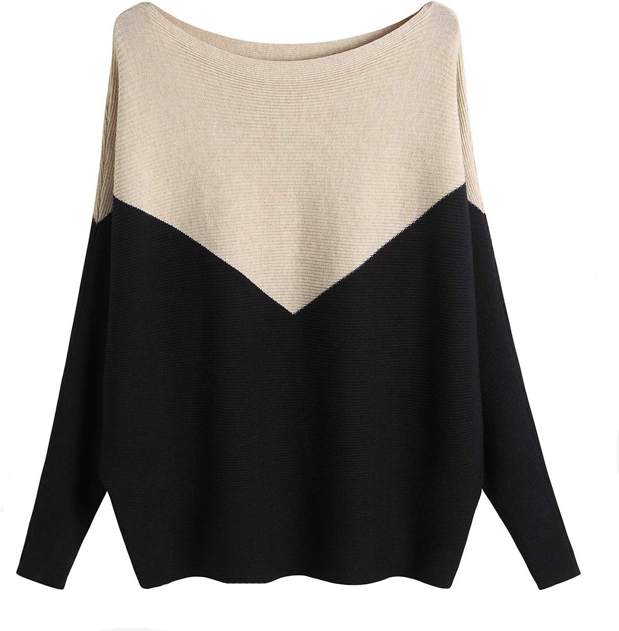 GABERLY Boat Neck Batwing Sleeves Dolman Knitted Sweaters and Pullovers Tops for Women