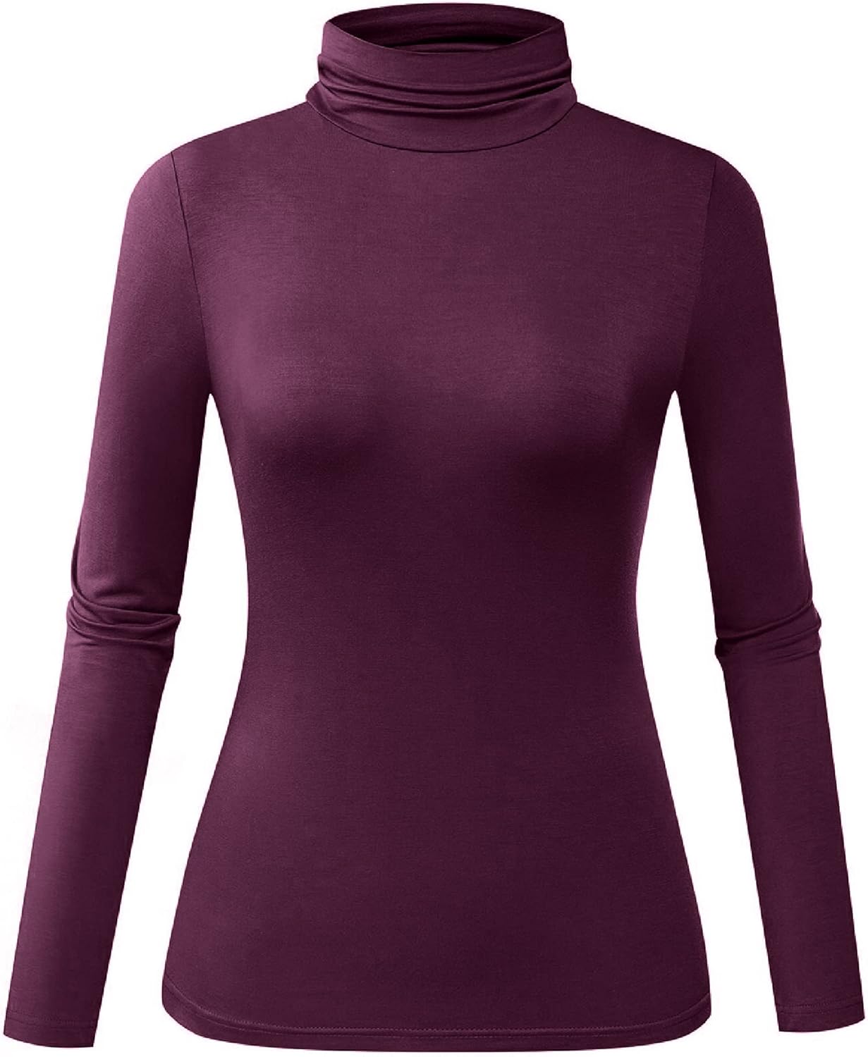 Herou Womens Long Sleeve Turtleneck Slim Fitted Lightweight Casual Active Layer Tops Shirts