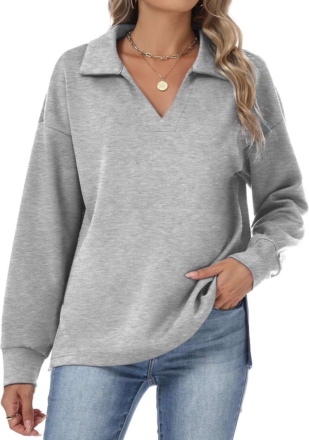 Womens Sweatshirts Airlayer Tunic Tops Long Sleeve Hoodies V Neck Loose Pullover Sweaters 2025 Fall Fashion Outfits
