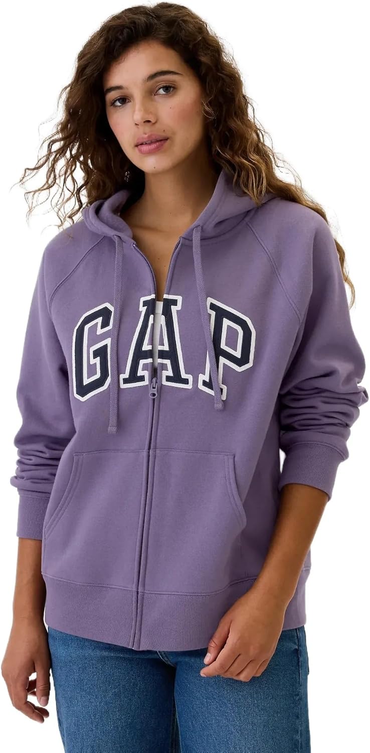 GAP womens Logo Hoodie Hooded Full Zip Sweatshirt
