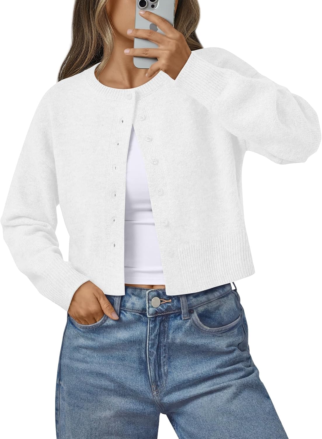 LILLUSORY Womens Cropped Cardigan Sweaters Lightweight Fall Crop Cotton Knit Y2k Outfits Fashion Button Up Clothes 2025