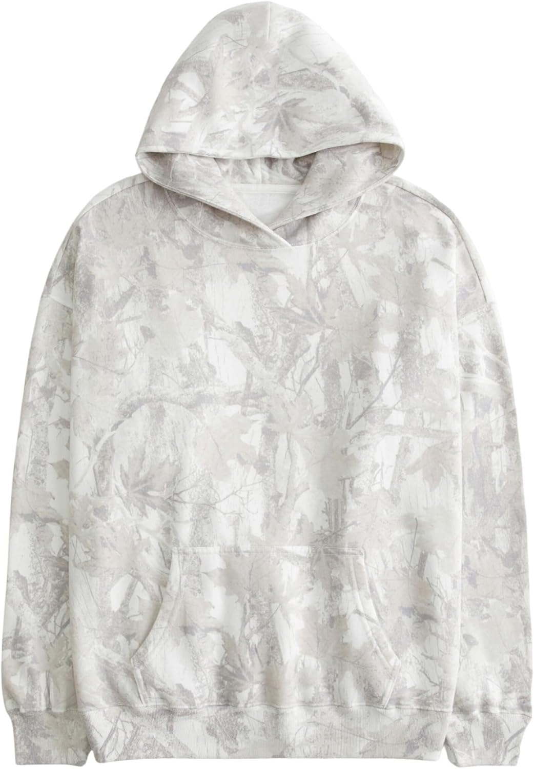 Women Camo Hoodies Maple Leaf Oversized Fleece Hooded Sweatshirt Loose Long Sleeve Pullover Top with Pocket Couple