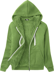 SWISSWELL Hoodies for Women Winter Fleece Sweatshirt - Full Zip Up Thick Sherpa Lined Hooded Jacket