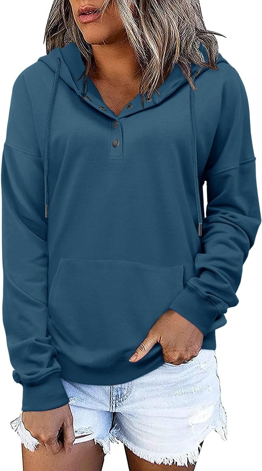 VIEACTIVEWEAR Hoodie for Women Tie Dye Sweatshirt Button Down Tops Casual Long Sleeve Oversize Pullover