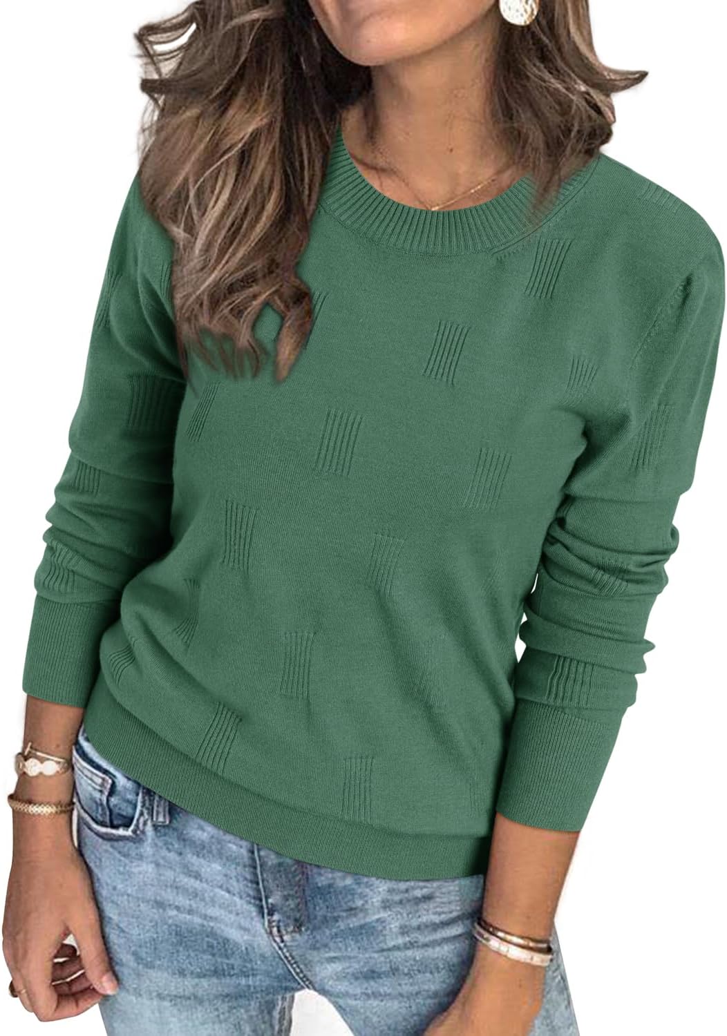 Arach&Cloz Women's Soft Knit Sweater Fall Dressy Casual Pullover Tops