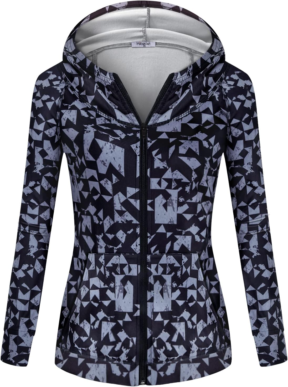 Hibelle Women's Full-Zip Fleece Lined Hoodie Sports Sweatshirts with Handy Pockets & Inside Pocket