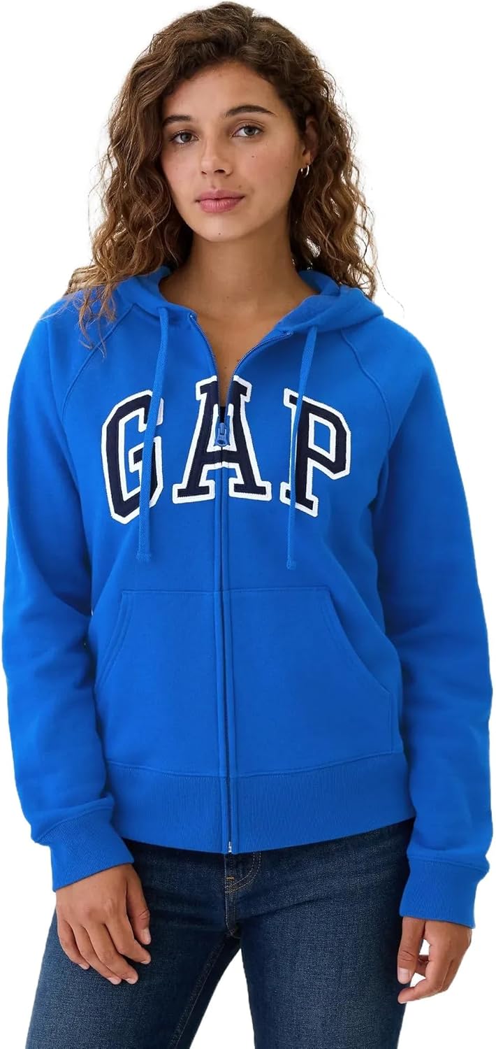 GAP womens Logo Hoodie Hooded Full Zip Sweatshirt