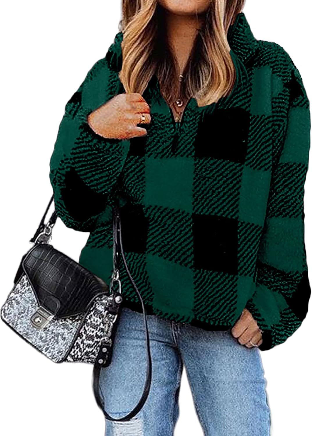 BTFBM Womens Sweatshirt Sherpa Quarter Zip Pullover Fall Winter 2025 Long Sleeve Fleece Sweaters Hoodies Sweatshirts