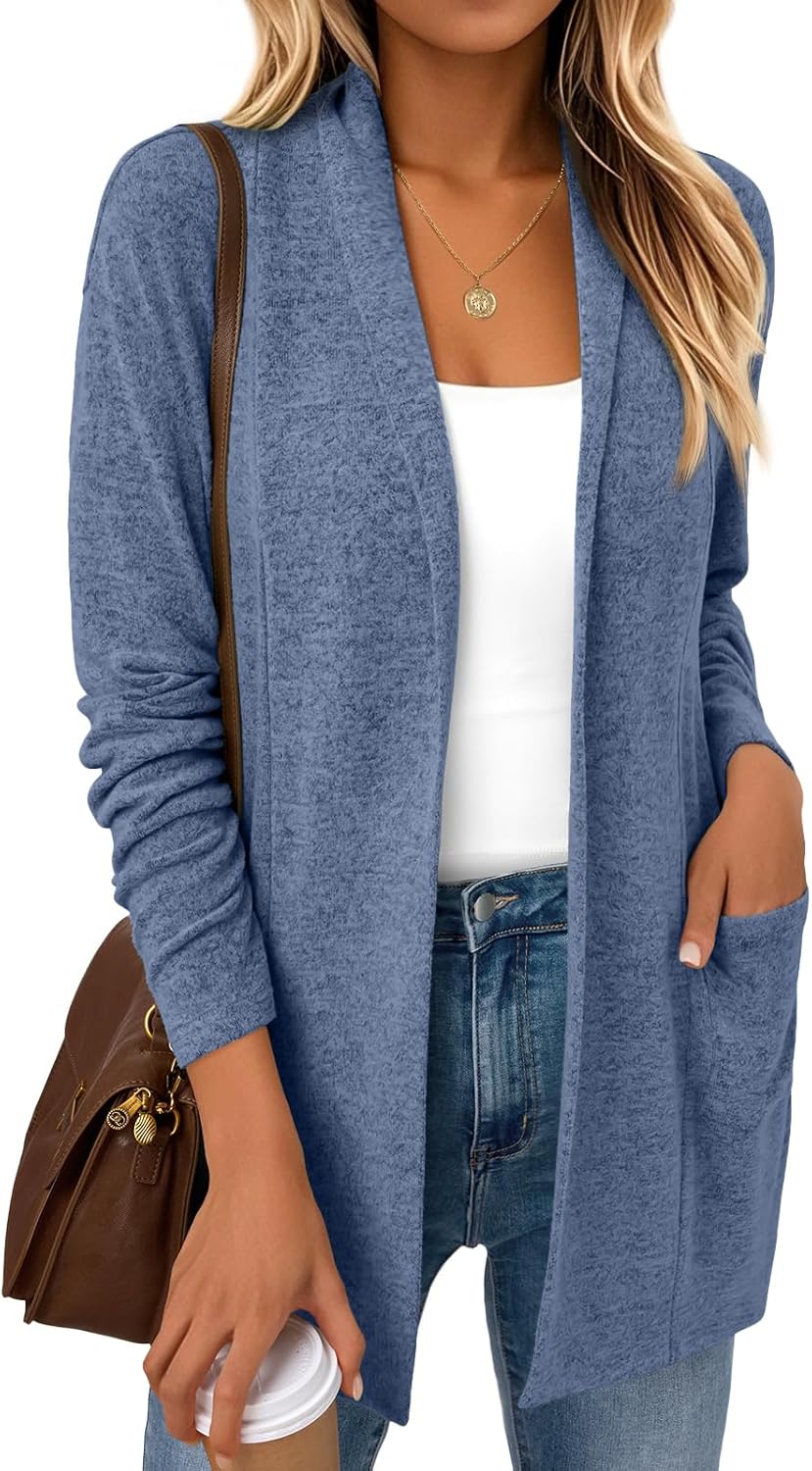 LILLUSORY Cardigan Sweaters for Women Lightweight Open Front Cardigans Casual Loose 2025 Fall Sweater with Pockets