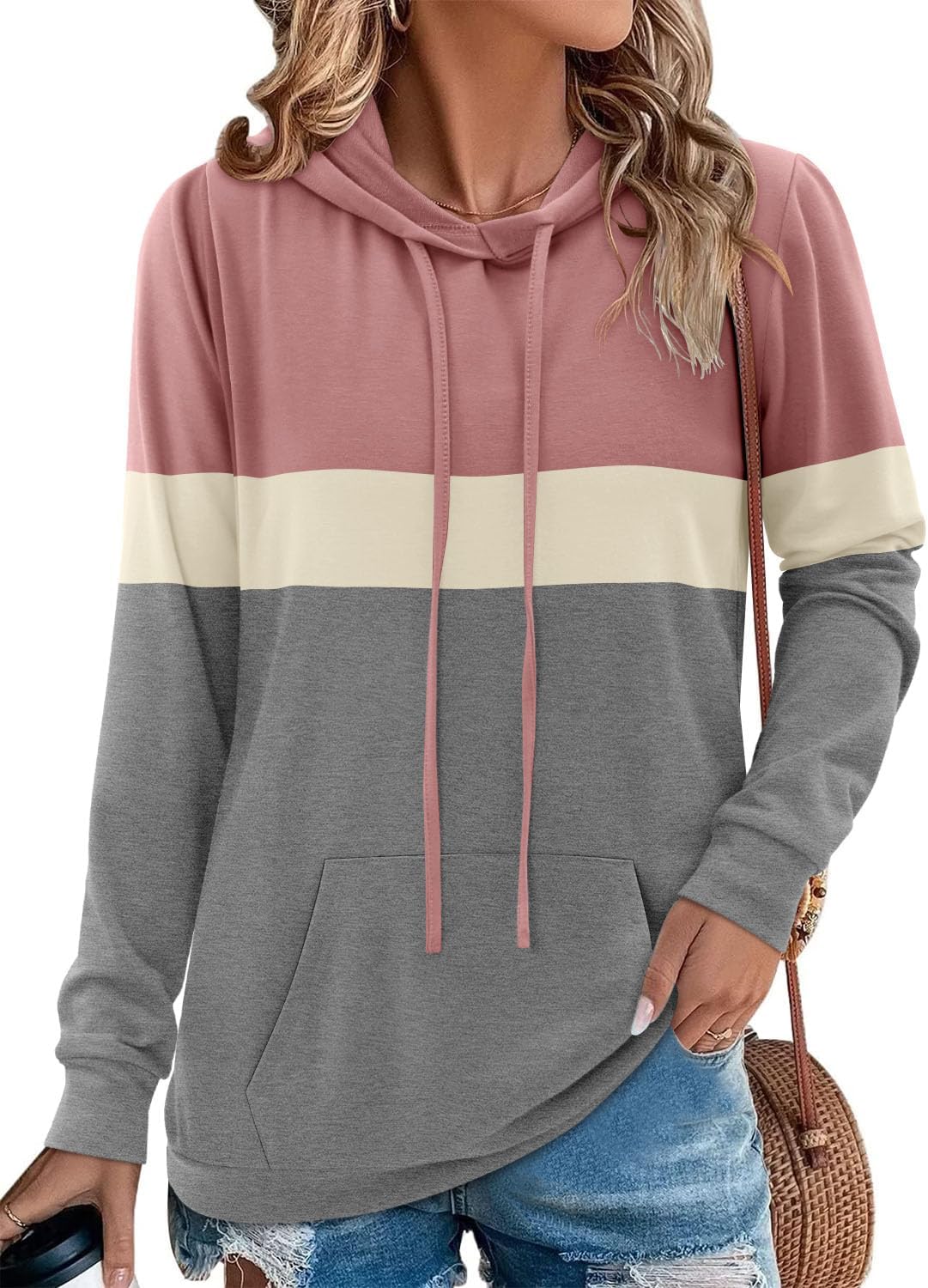 Angerella Hoodies for Women Camo Leopard Print Tops Pullover Hooded Sweatshirt Drawstring with Pocket