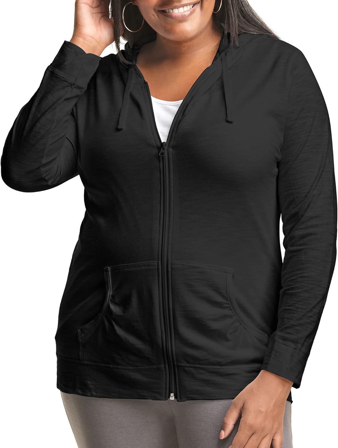 Just My Size Women's Full Zip Jersey Hoodie